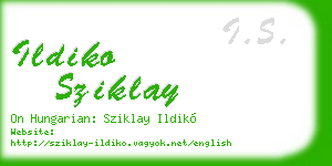 ildiko sziklay business card
