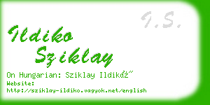 ildiko sziklay business card